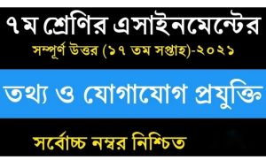 ৭ম শ্রেণির তথ্য ও যোগাযোগ প্রযুক্তি এসাইনমেন্ট | ১৭ তম